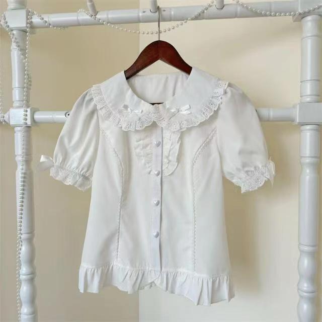2026年新作スイートロリータスタイル無地ブラウス レディー - Embroidery Online のレビューと価格