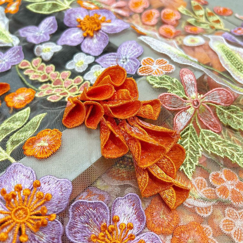 高密度黄色風鈴ハンドネイルフラワー 3D カラフルな刺繍ハイ - Embroidery Yellow Dress のレビューと価格