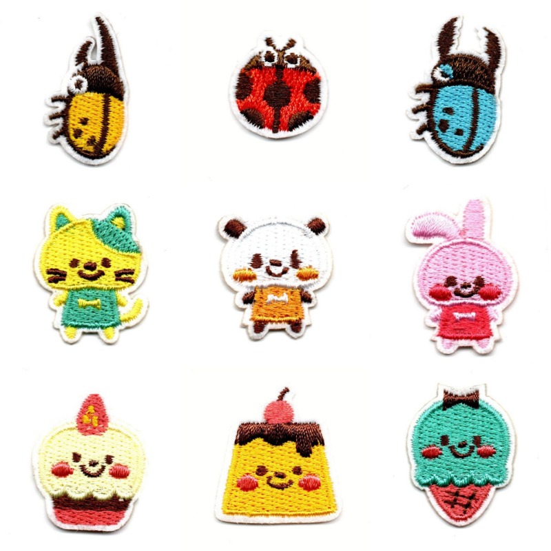 50 ピース/ロット貼り付けアニメ刺繍パッチてんとう虫ウサギ - Embroidery Lady Bug のレビューと価格